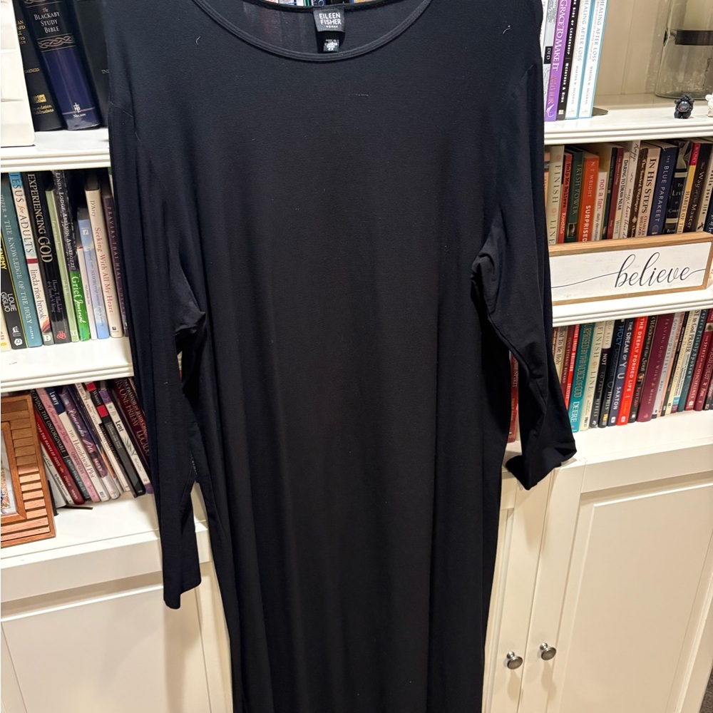 Eileen Fisher Classic Black Long Sleeve Dress 2x